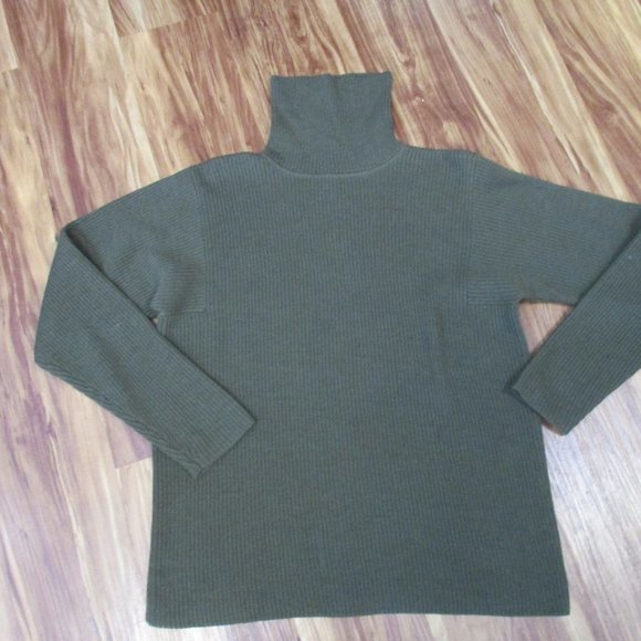 Eileen Fisher Moss Green Wool Sweater Medium - Picture 3 of 4